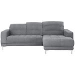 ECKSOFA  in Webstoff Grau  260/187 cm  - Chromfarben/Grau, Design, Textil/Metall (260/187cm) - Xora