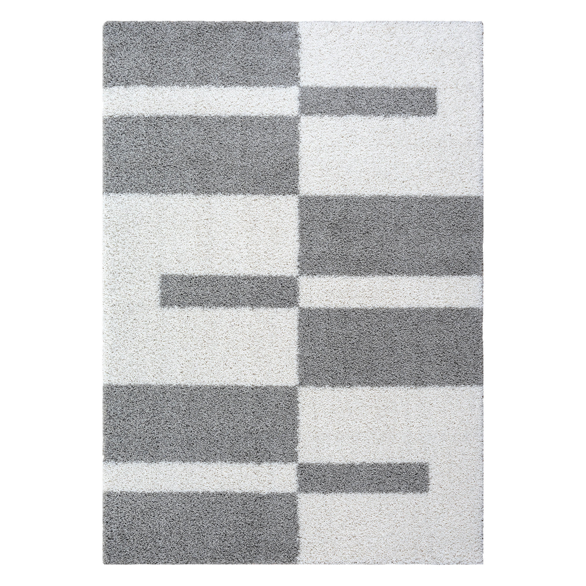 LÄUFER 80/200 cm Milano Weiß, Hellgrau  - Hellgrau/Weiß, Basics, Kunststoff/Textil (80/200cm)