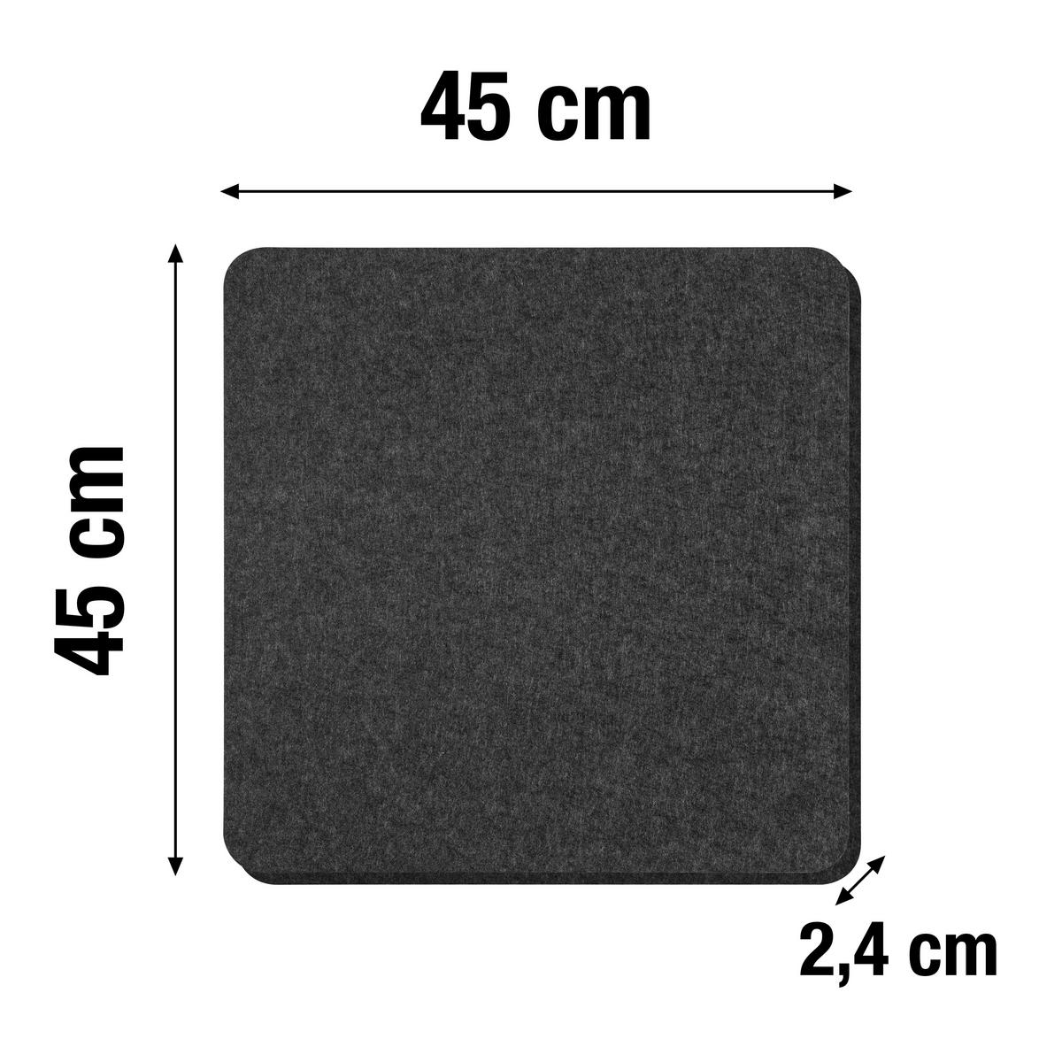 AKUSTIKPANEEL 45/45/2,4 cm  - Anthrazit, Basics, Kunststoff (45/45/2,4cm)