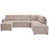 WOHNLANDSCHAFT in Cord Taupe  - Taupe/Schwarz, Konventionell, Kunststoff/Textil (126/293/155cm) - Ti'me