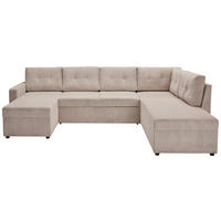 WOHNLANDSCHAFT in Cord Taupe  - Taupe/Schwarz, Konventionell, Kunststoff/Textil (126/293/155cm) - Ti'me