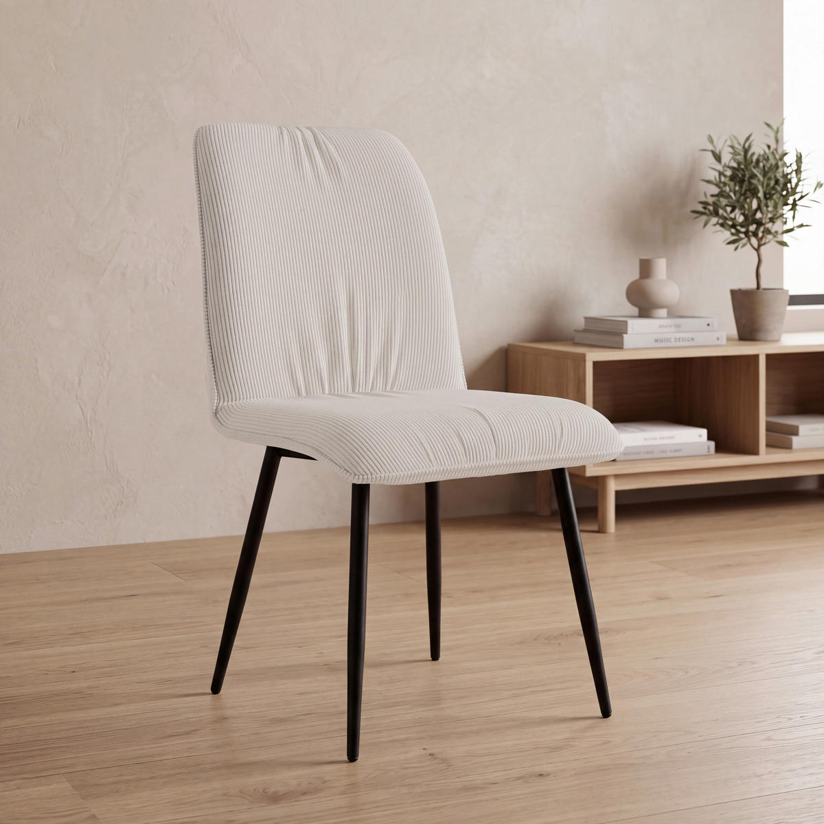 STOL, kovina, tekstil črna, bež  - črna/bež, Design, kovina/tekstil (49/90/61cm) - Stylife