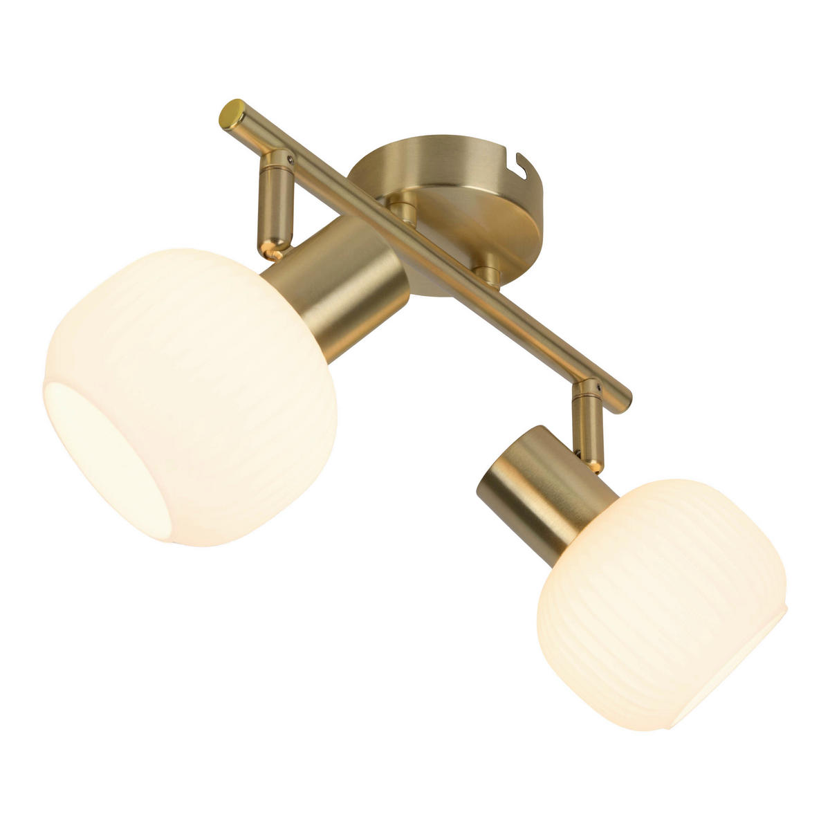 DECKENSTRAHLER LEARTA 25/10/18,5 cm   - Messingfarben/Weiß, LIFESTYLE, Glas/Metall (25/10/18,5cm) - Näve