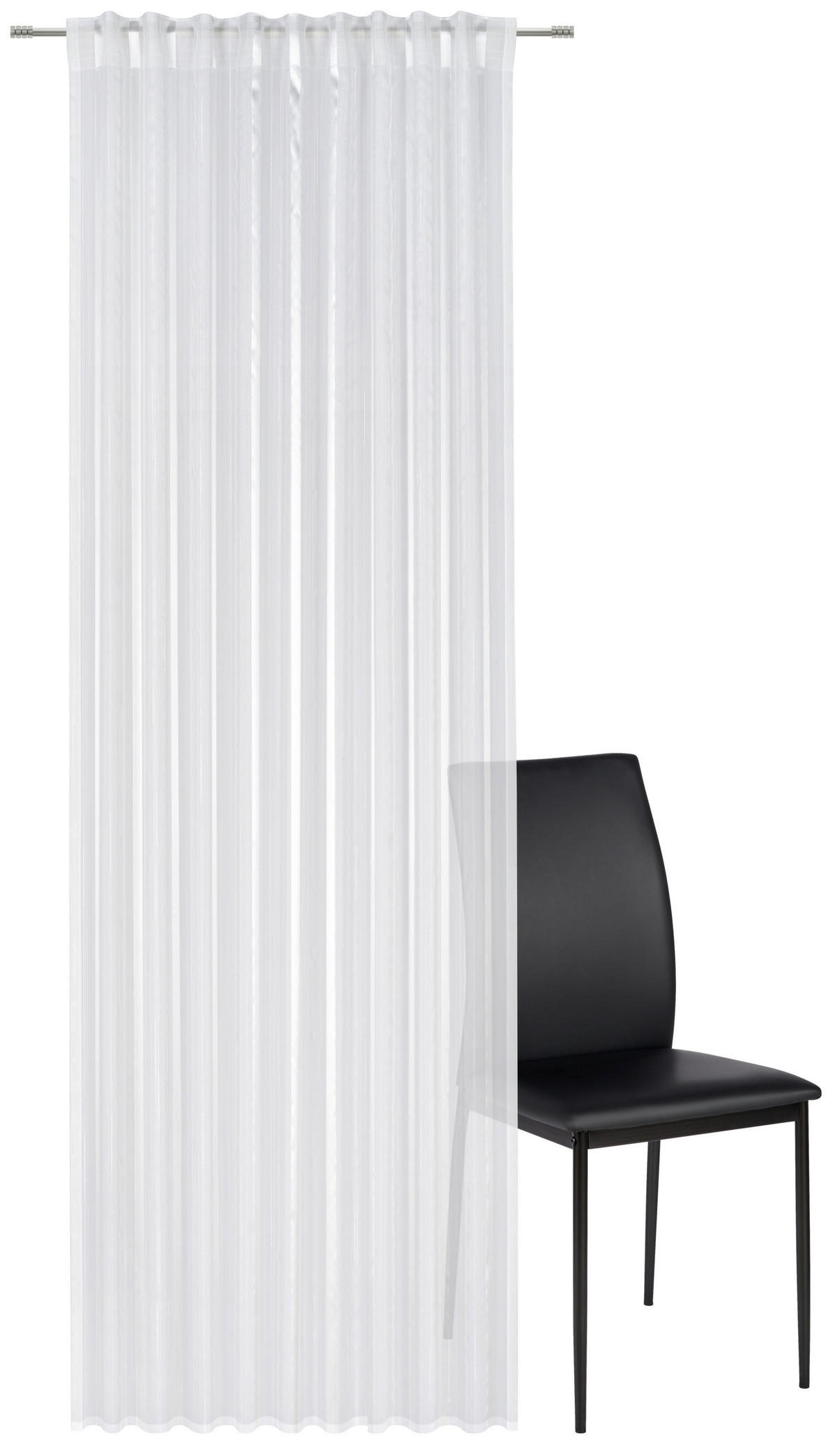KONČANA ZAVESA  prosojno  140/280 cm   - bela, Basics, tekstil (140/280cm) - Esposa
