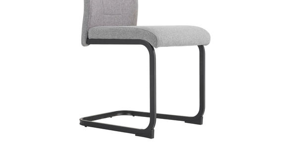 SCHWINGSTUHL in Eisen Flachgewebe - Schwarz/Grau, Design, Textil/Metall (44/100/59cm) - Carryhome