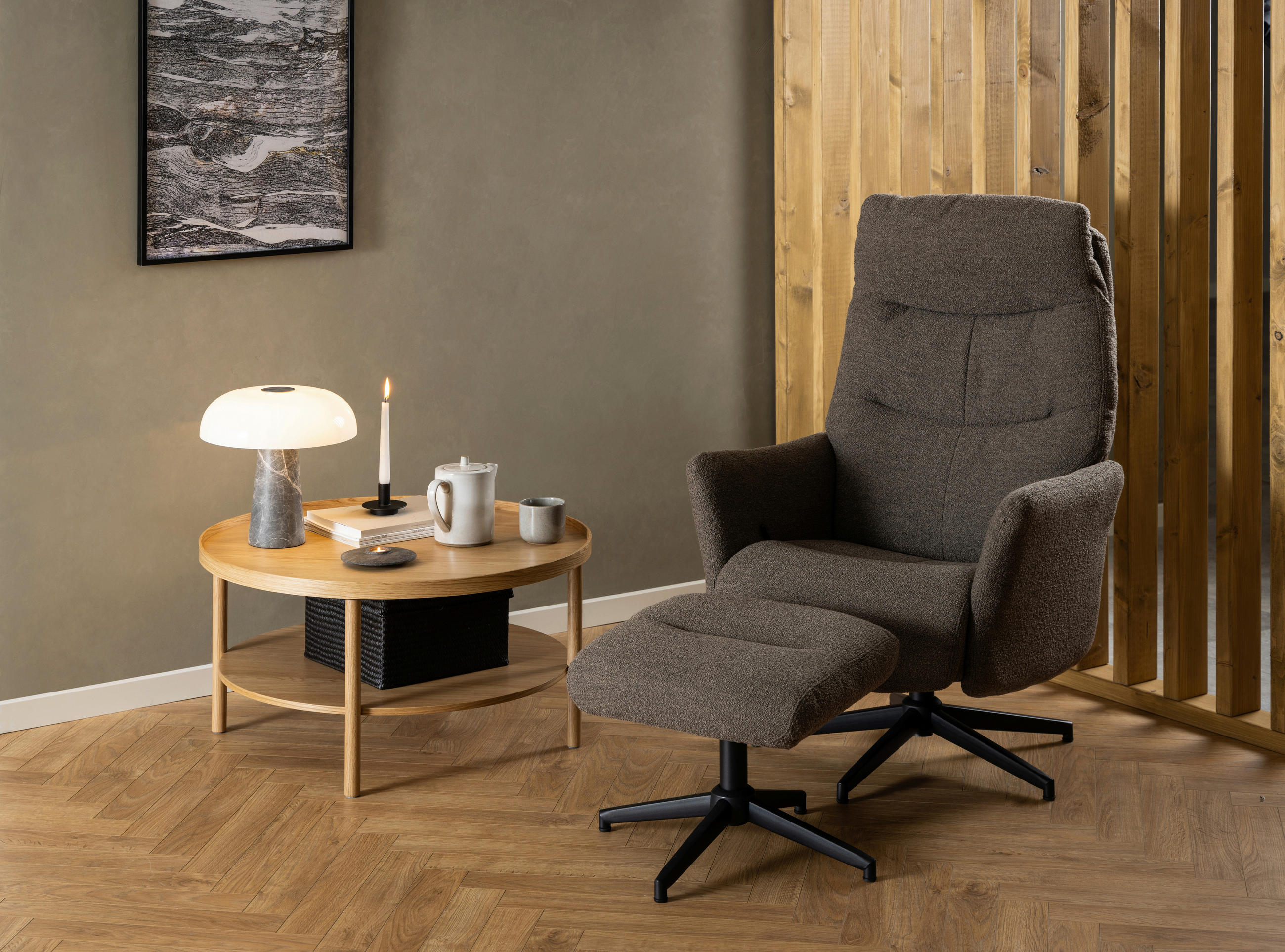 RELAXSESSELSET Metall, Textil Grau  - Schwarz/Grau, Modern, Textil/Metall (75/112/83cm) - Livetastic