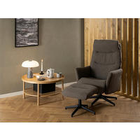 RELAXFÅTÖLJ SET i grå  - grå/svart, Modern, metall/textil (75/112/83cm) - Livetastic