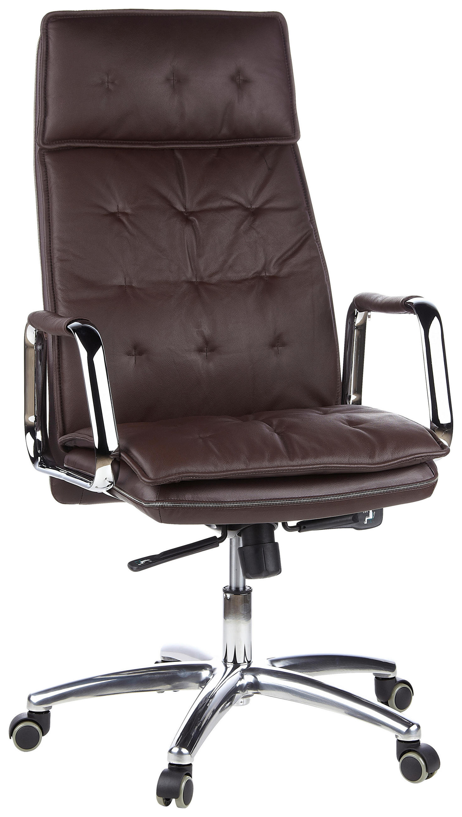 KONTORSSTOL  i brun  - brun, Basics, metall/läder (60/130/48cm) - MID.YOU