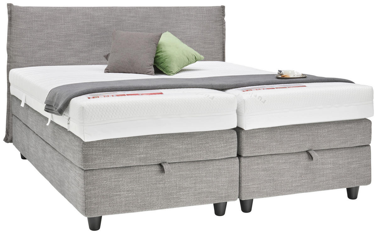BOXSPRINGBETT 180/200 cm  in Anthrazit  - Anthrazit/Schwarz, KONVENTIONELL, Kunststoff/Textil (180/200cm) - RUF Betten