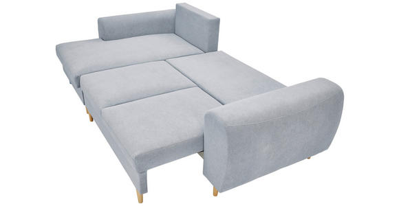 ECKSOFA in Webstoff Hellgrau  - Hellgrau/Naturfarben, KONVENTIONELL, Holz/Textil (145/250cm) - Carryhome