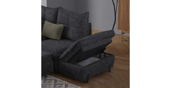 ECKSOFA Dunkelgrau Bouclé  - Dunkelgrau/Schwarz, Design, Textil/Metall (250/220cm) - Xora