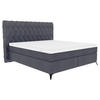 BOXSPRINGBETT 180/200 cm  in Graublau  - Graublau/Schwarz, Design, Textil/Metall (180/200cm) - Boxxx