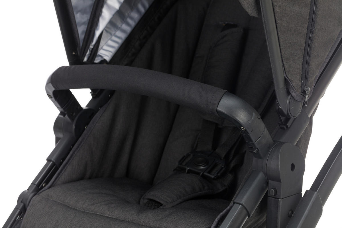 KINDERWAGENSET  JAGUAR  Darkgrey Melange  - Dunkelgrau/Schwarz, Basics, Textil/Metall - Fillikid