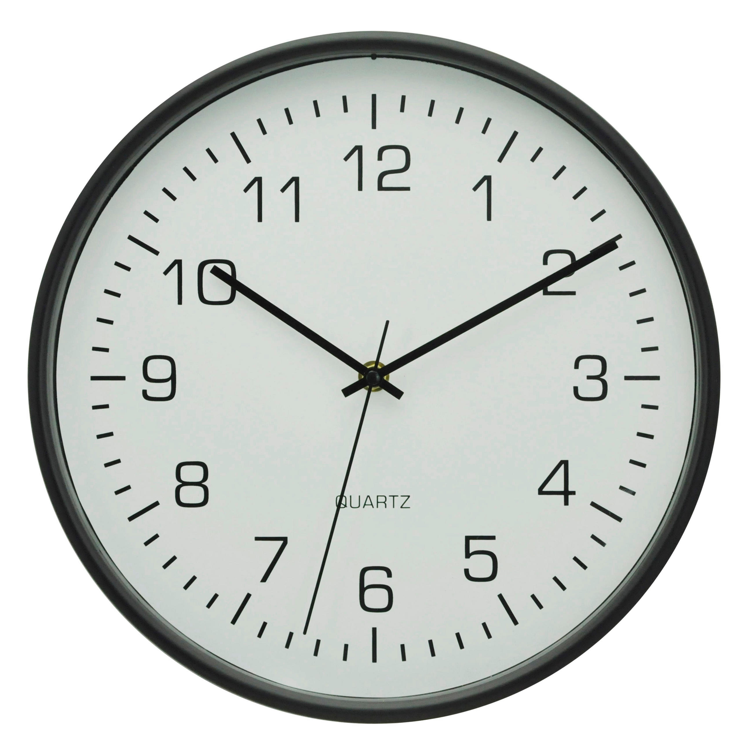 RÁDIÓVEZÉRELT ÓRA 30 cm   - fekete/fehér, Basics, műanyag/Üveg (30cm) - Ambia Home