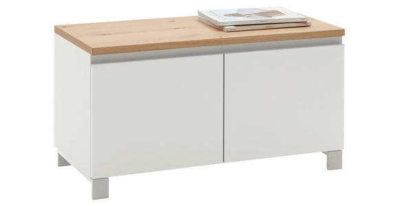 GARDEROBENBANK Dieter Knoll  in 84/45/40 cm  - Eichefarben/Silberfarben, Design, Holz/Holzwerkstoff (84/45/40cm) - Dieter Knoll
