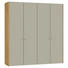 DREHTÜRENSCHRANK 4-türig Eiche furniert Eichefarben, Sandfarben - Sandfarben/Eichefarben, Design, Glas/Holz (205,1/220/58,5cm) - Jutzler DREHTÜRENSCHRANK 4-türig Eiche furniert Eichefarben, Sandfarben - Sandfarben/Eichefarben, Design, Glas/Holz (205,1/220/58,5cm) - Jutzler