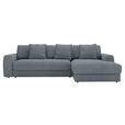 ECKSOFA Grau Cord  - Schwarz/Grau, MODERN, Kunststoff/Textil (302/182cm) - Carryhome