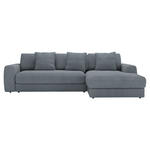 ECKSOFA Grau Cord  - Schwarz/Grau, MODERN, Kunststoff/Textil (302/182cm) - Carryhome