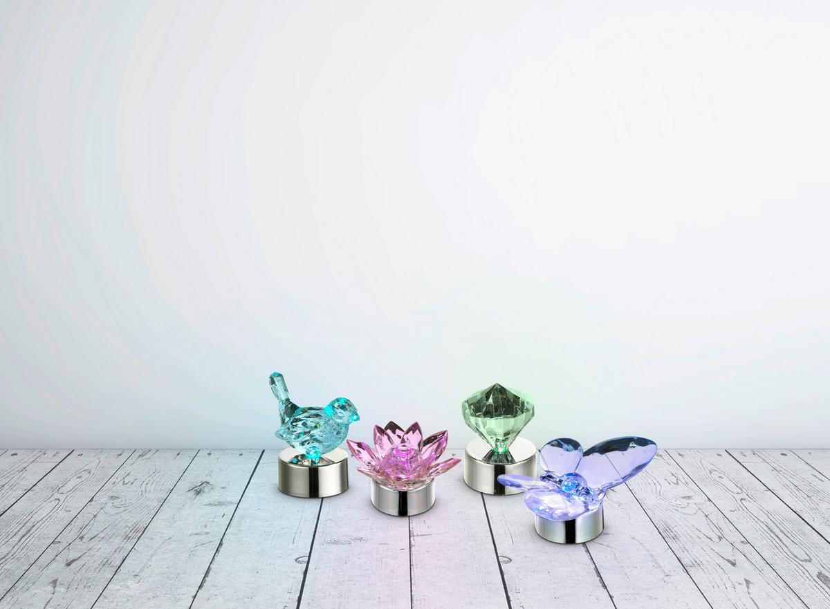 LED-BORDSLAMPA 9/4,2 cm   - lila/klar, Basics, plast (9/4,2cm)