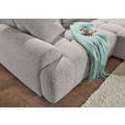 Ecksofa mit Funktion Grau Flachgewebe Zierkissen, Rückenkissen, Bettkasten, Schlaffunktion, Rücken echt, Liegefläche im Originalstoff  - Schwarz/Grau, KONVENTIONELL, Kunststoff/Textil (277/190cm) - Carryhome