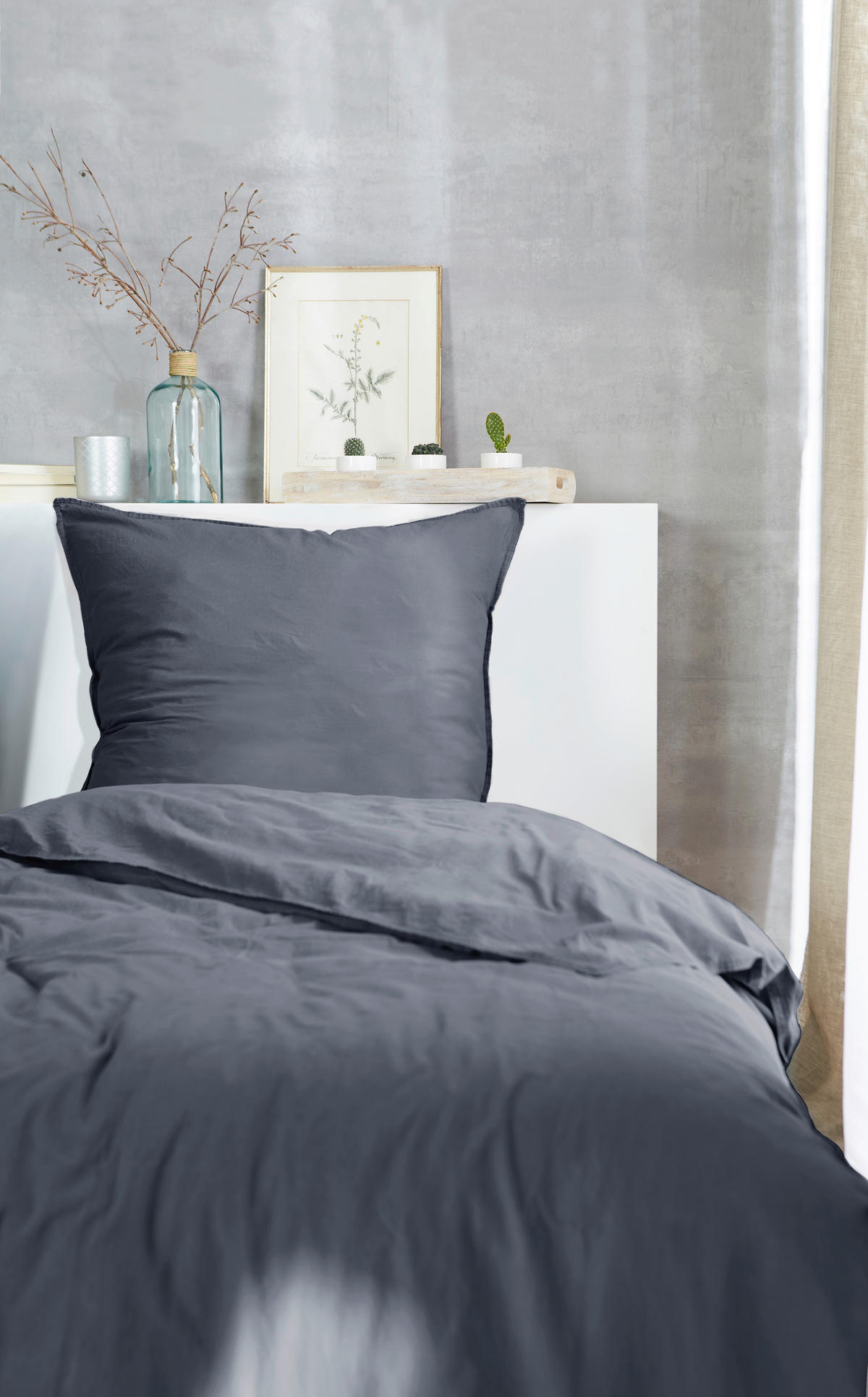 BETTWÄSCHE Renforcé 200/200 cm  - Anthrazit, Basics, Textil (200/200cm)