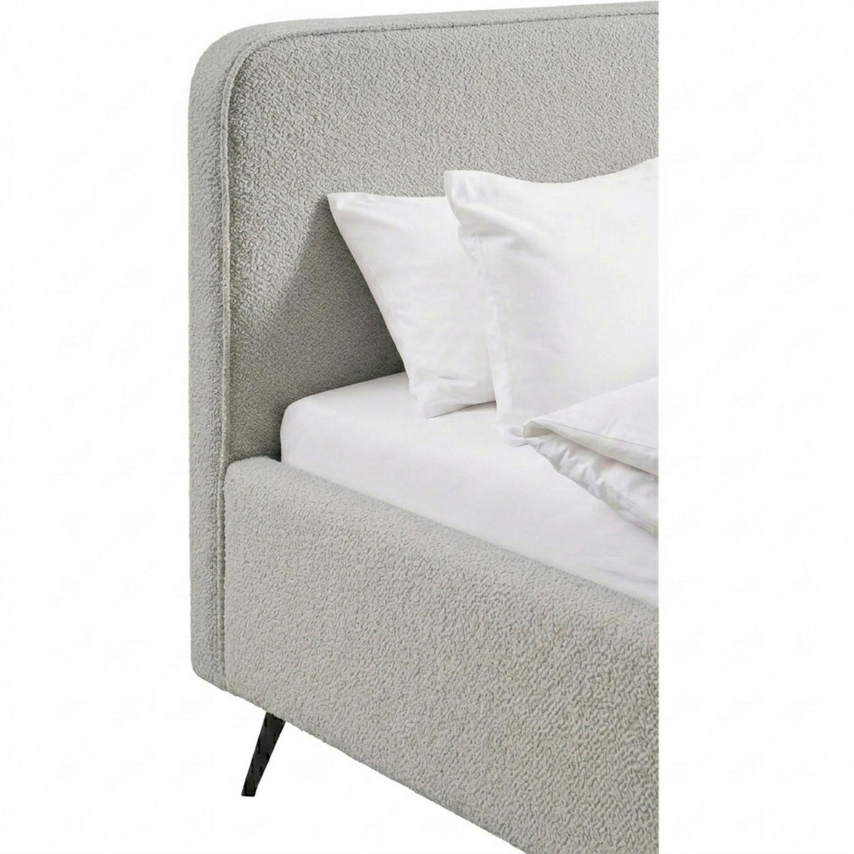 POLSTERBETT 180/200 cm,  in Grau,  - Schwarz/Grau, MODERN, Holz/Textil (180/200cm) - MID.YOU