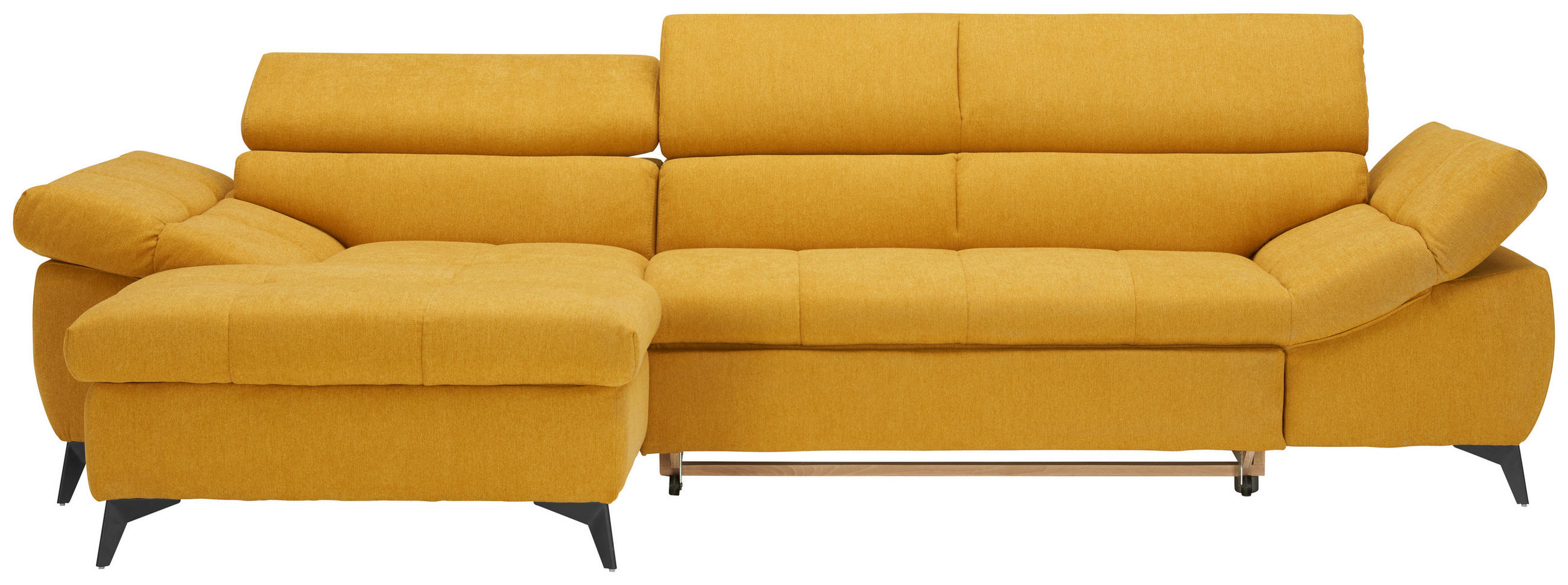 ECKSOFA Gelb Mikrofaser  - Gelb/Schwarz, Design, Kunststoff/Textil (171/297cm) - Stylife