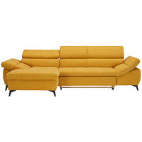 ECKSOFA Gelb Mikrofaser  - Gelb/Schwarz, Design, Kunststoff/Textil (171/297cm) - Stylife