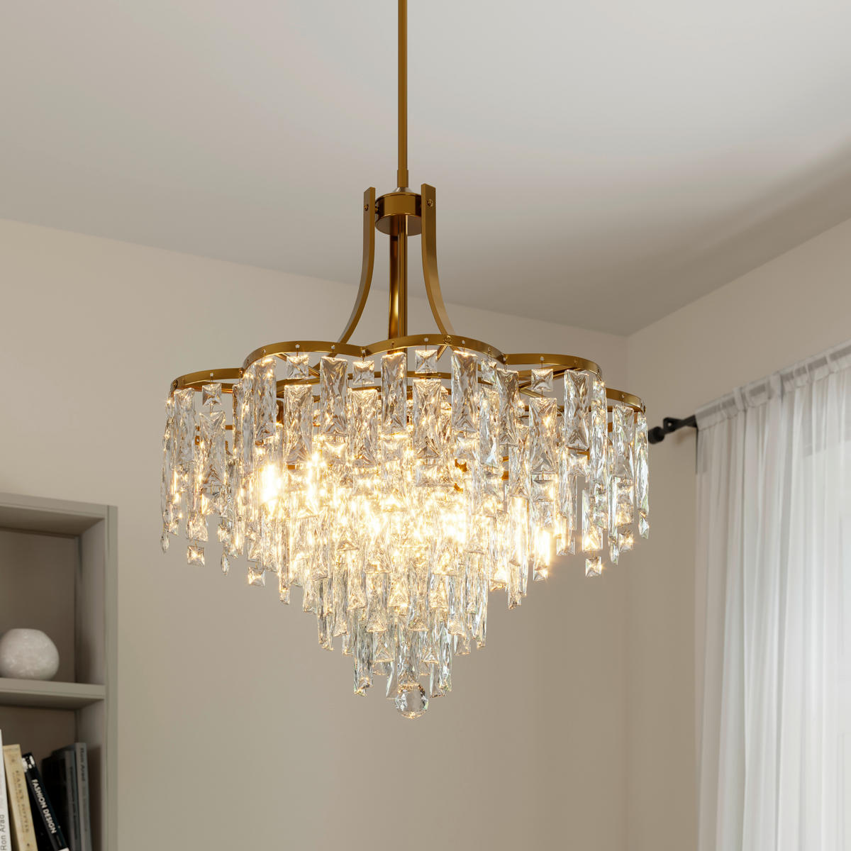 HÄNGELEUCHTE Aurelie 76/190 cm   - Klar/Goldfarben, Design, Glas/Metall (76/190cm) - Glandor