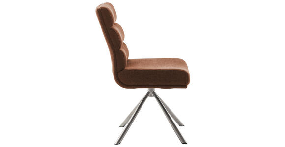 STUHL in Edelstahl Webstoff Metall, Textil - Edelstahlfarben/Rostfarben, Design, Textil/Metall (47/90/64cm) - Dieter Knoll