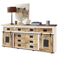 SIDEBOARD  in 200/90/45 cm  - Schwarz/Braun, KONVENTIONELL, Holz/Metall (200/90/45cm) - Livetastic