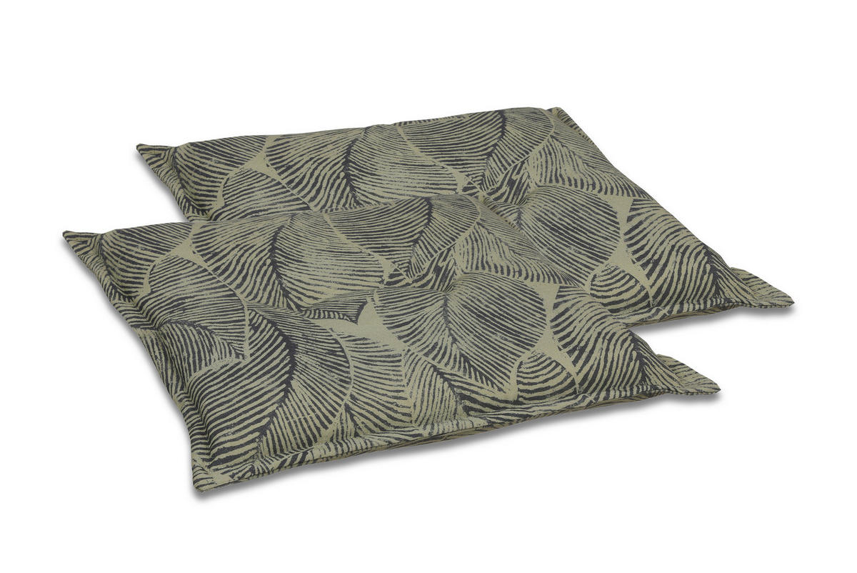 GARTENSITZKISSENSET Blätter  - Grün, Basics, Textil (50/7/50cm)