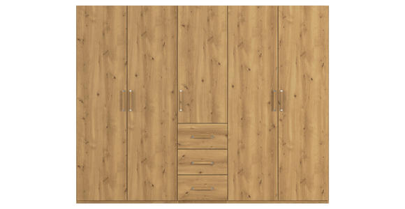 DREHTÜRENSCHRANK in Eichefarben - Eichefarben, Design, Holzwerkstoff/Kunststoff (251/197/60cm) - Novel
