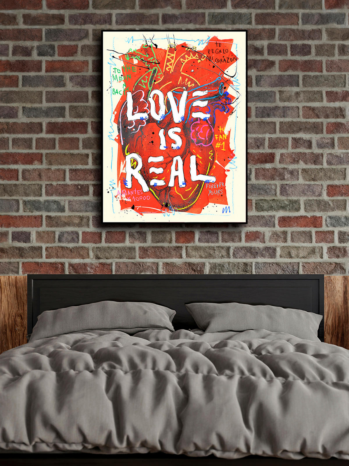 KUNSTDRUCK 60/80 cm  - Multicolor/Schwarz, Design, Holzwerkstoff (60/80cm) - Monee