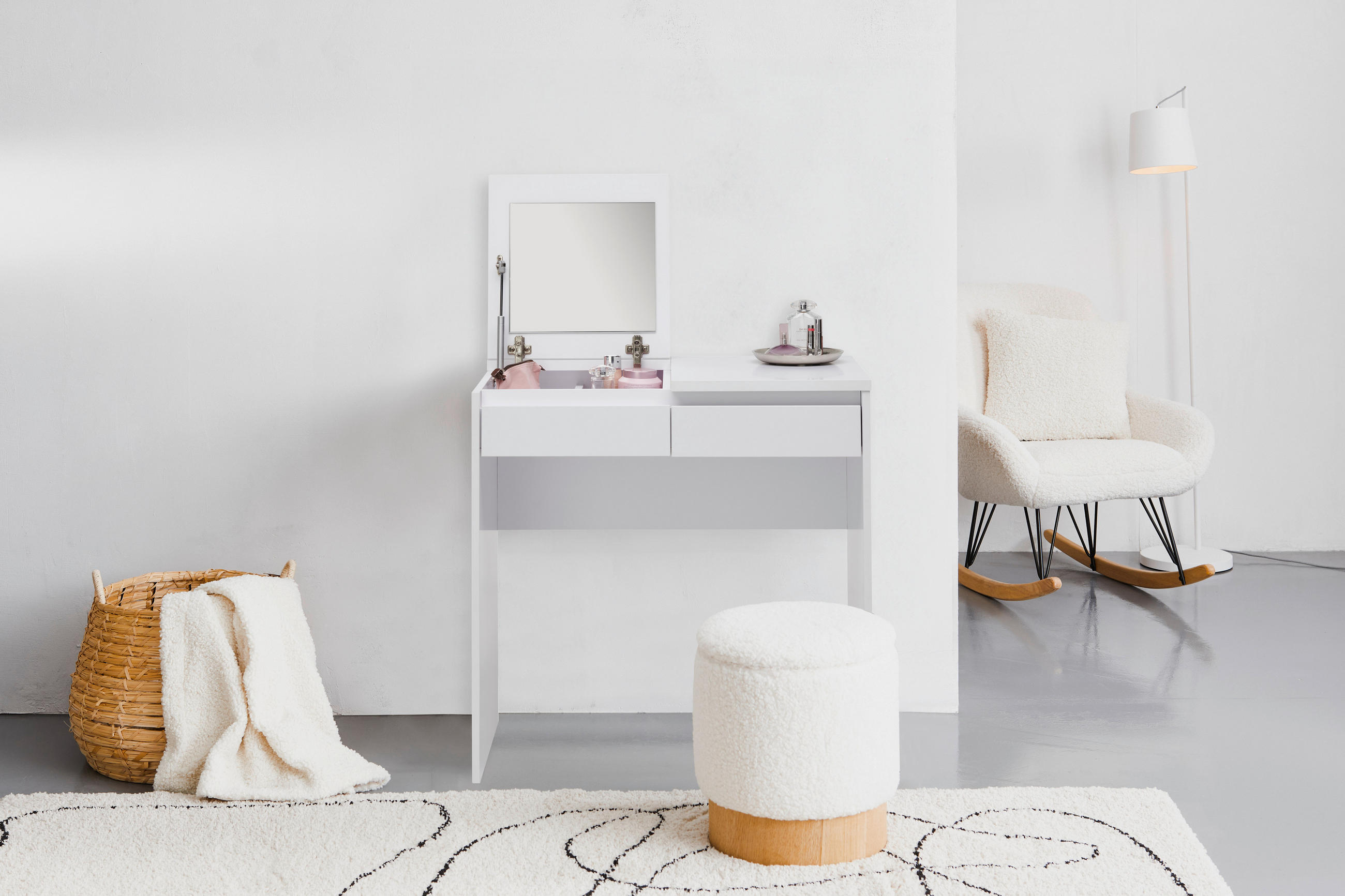SMINKBORD i vit  - vit, Design, trämaterial (80/48/78,9cm) - Carryhome