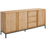 SIDEBOARD WABI 180/81/40 cm 3 Schublade(n)  - Eichefarben/Schwarz, Design, Holz/Holzwerkstoff (180/81/40cm) - Xora