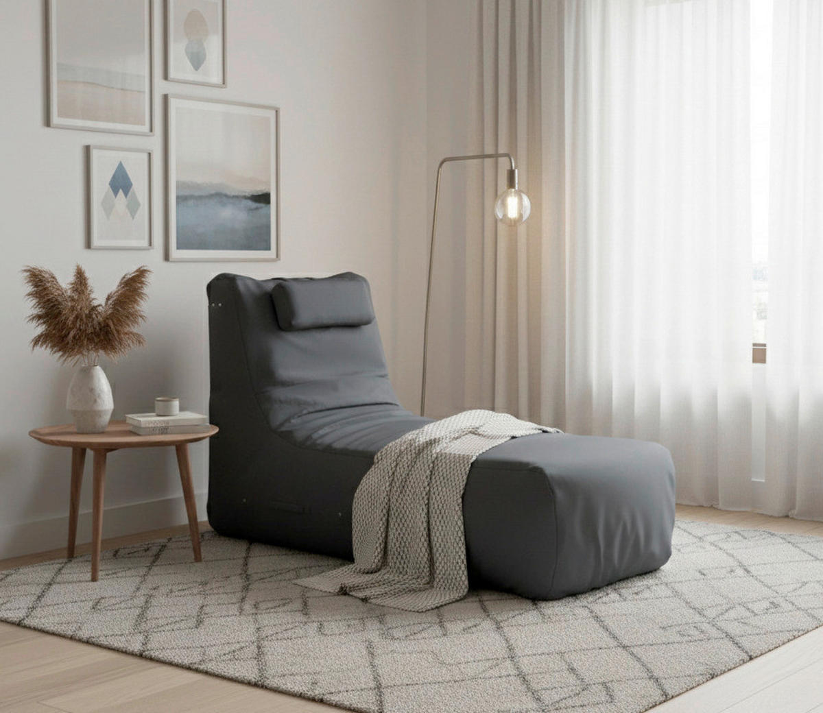 SITZSACK  - Grau, Design, Textil (40/70/170cm) - MID.YOU