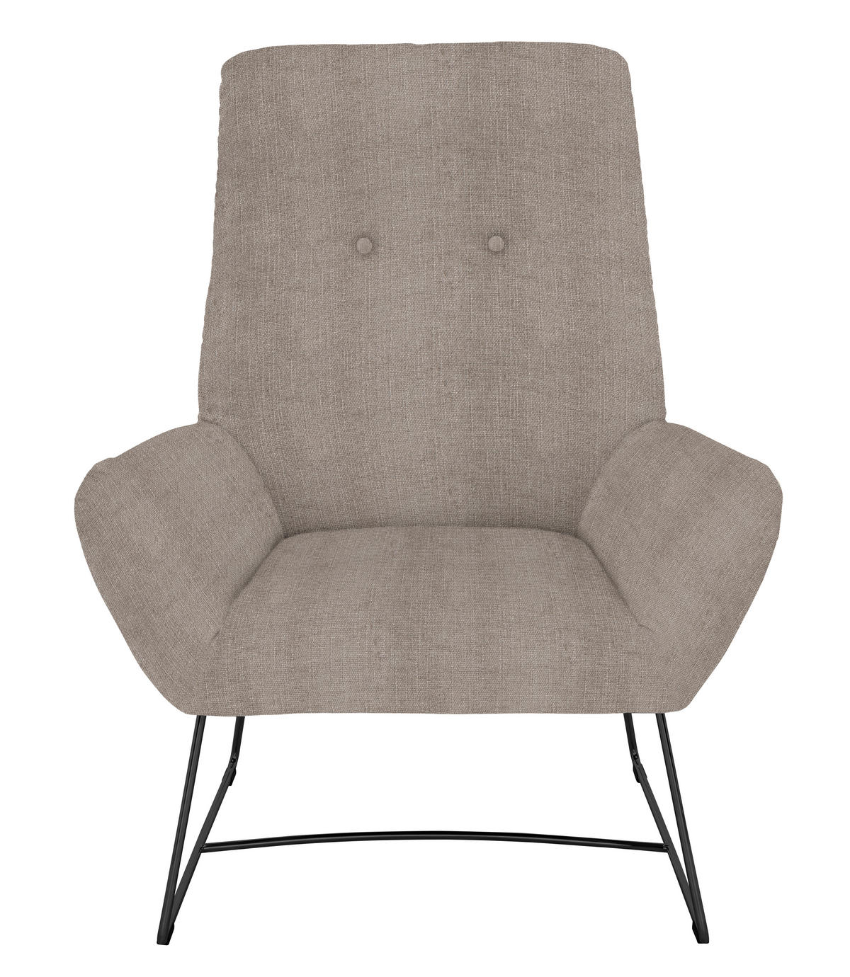 SESSEL in Flachgewebe Taupe  - Taupe/Schwarz, Design, Textil/Metall (82/102/81cm) - Pure Home Lifestyle