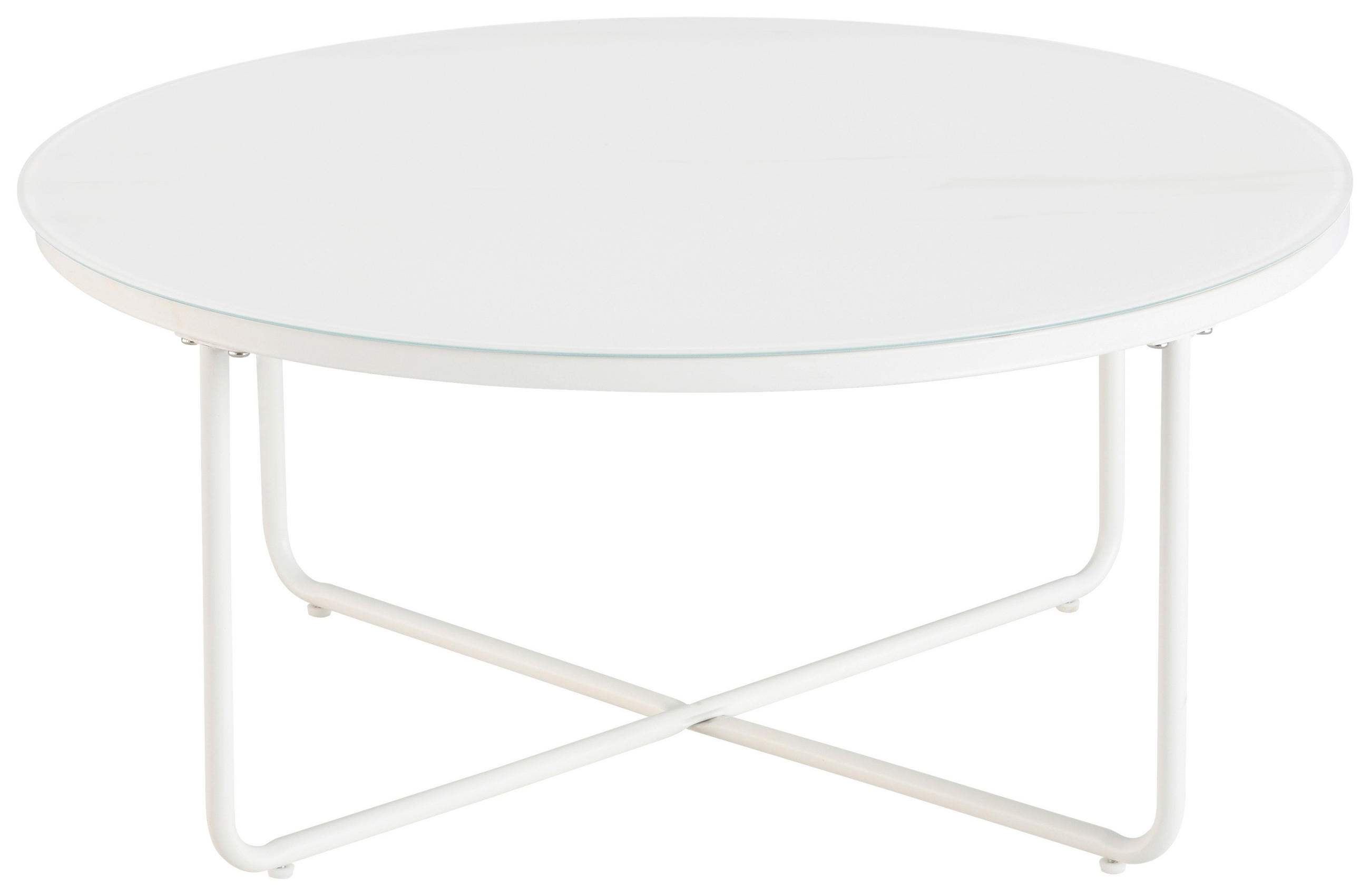 COUCHTISCH ESG 80/37/80 cm rund Weiß  - Weiß, Design, Glas/Metall (80/37/80cm) - MID.YOU