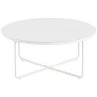 COUCHTISCH ESG 80/37/80 cm rund Weiß  - Weiß, Design, Glas/Metall (80/37/80cm) - MID.YOU