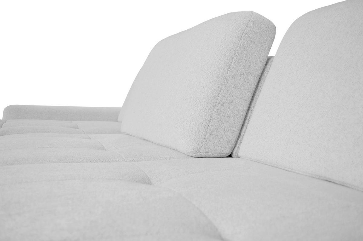 ECKSOFA ALMA in Chenille Hellgrau  191/285 cm  - Hellgrau/Schwarz, Design, Textil/Metall (191/285cm) - Livetastic