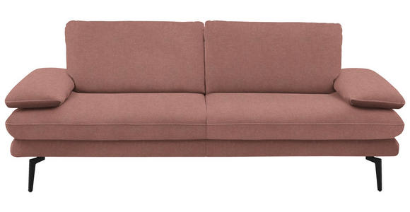 3-SITZER-SOFA Dieter Knoll in Velours Flieder  - Beige/Flieder, Design, Textil/Metall (222/89/104cm) - Dieter Knoll