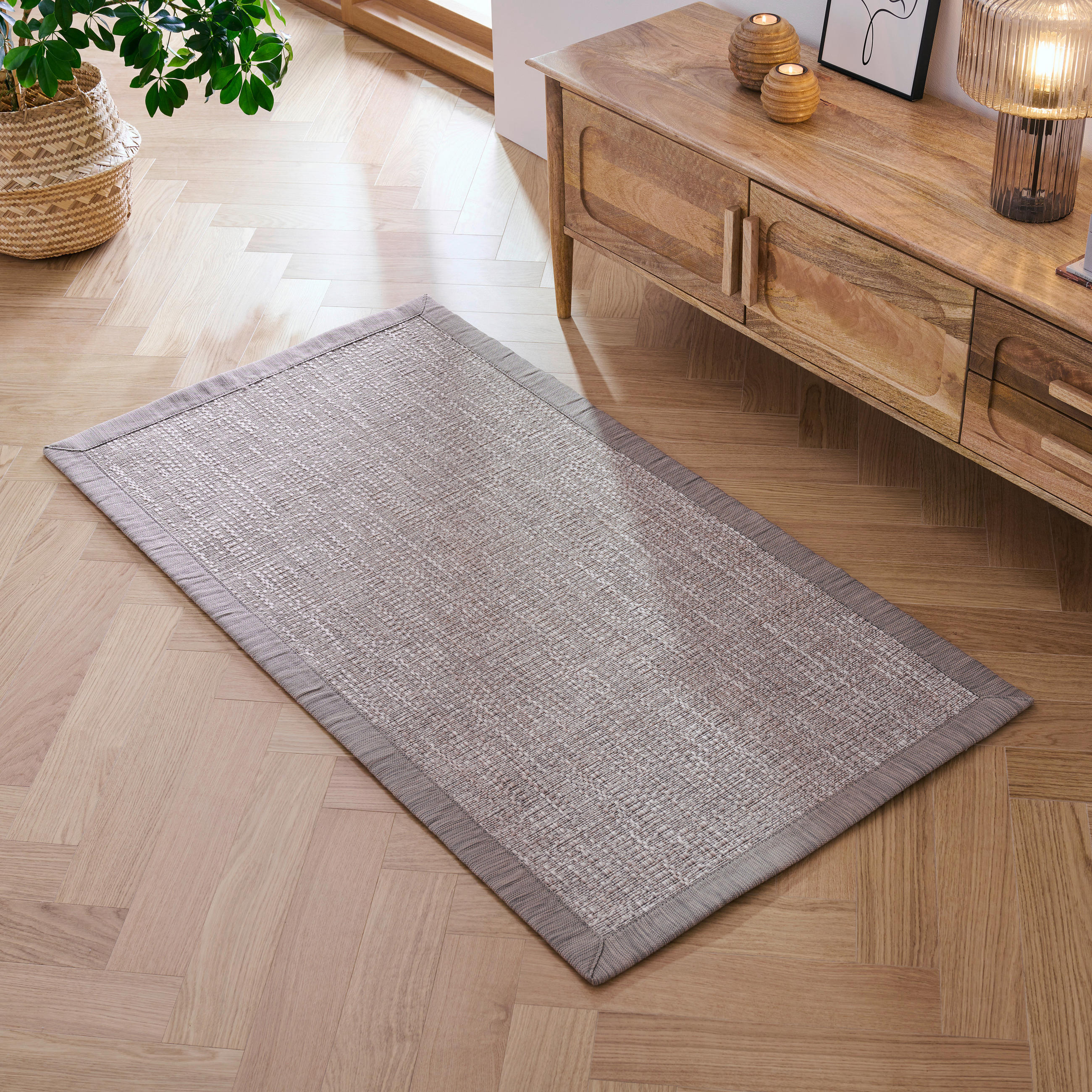 FLACHWEBETEPPICH 80/150 cm Cusco Schlammfarben, Hellgrau  - Schlammfarben/Hellgrau, KONVENTIONELL, Naturmaterialien/Textil (80/150cm) - Linea Natura