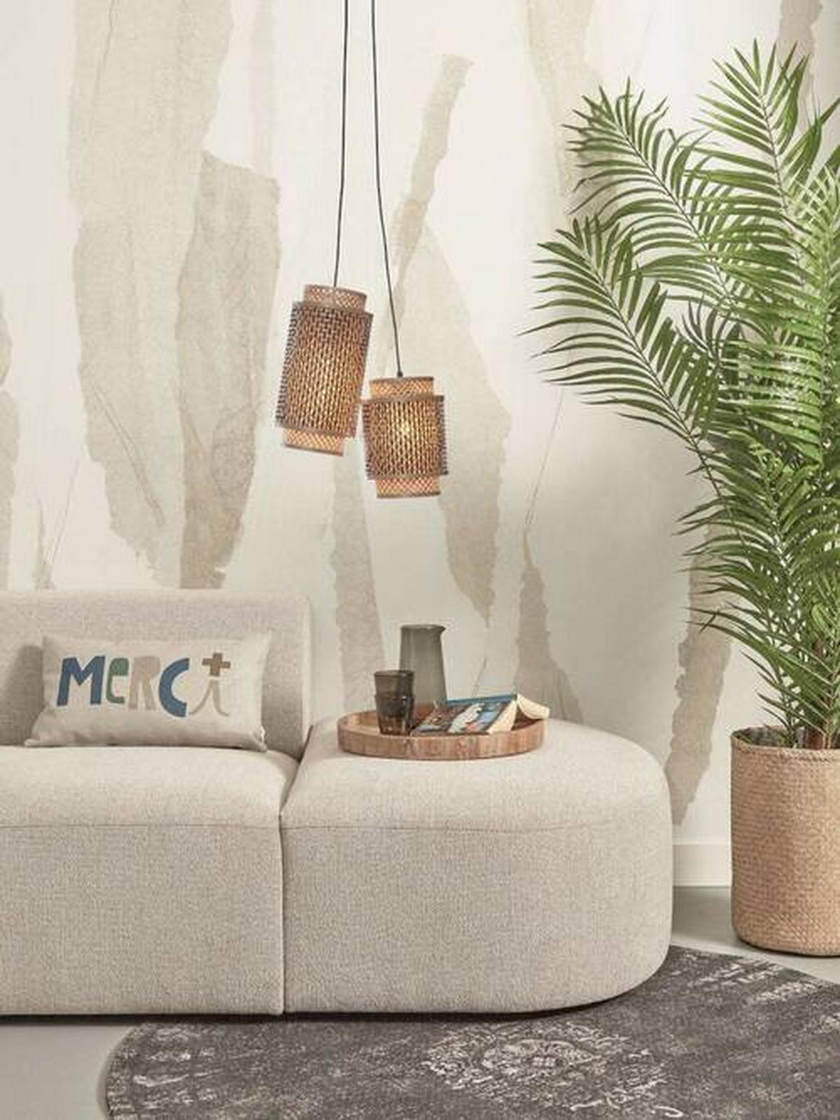 ZÁVESNÉ SVIETIDLO, 38/18/45 cm  - čierna/prírodná farba, Trend, drevo (38/18/45cm) - Good & Mojo