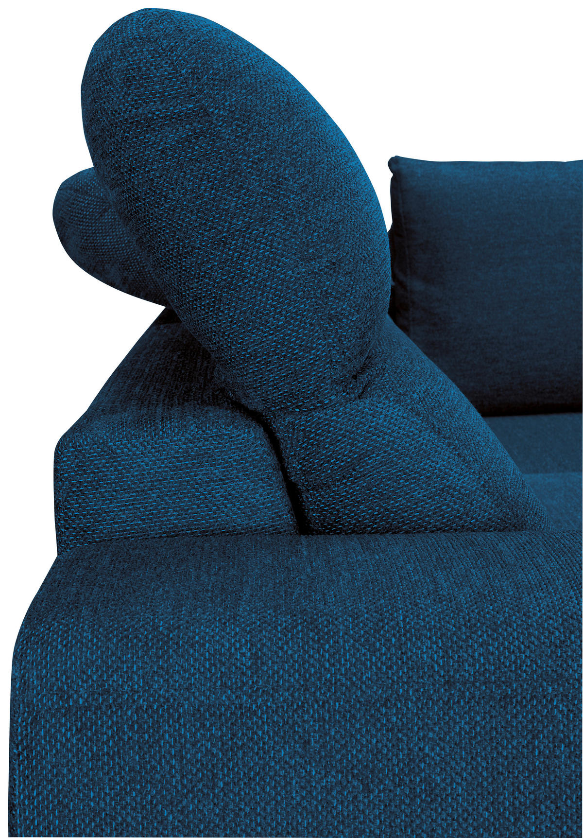 ECKSOFA Blau Chenille  - Blau/Schwarz, KONVENTIONELL, Textil/Metall (240/185cm) - Carryhome