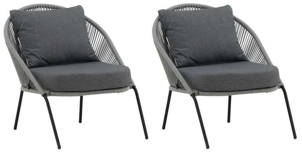LOUNGEFÅTÖLJ  - grå/svart, Klassisk, metall/plast (73/78/85cm) - Gardenson