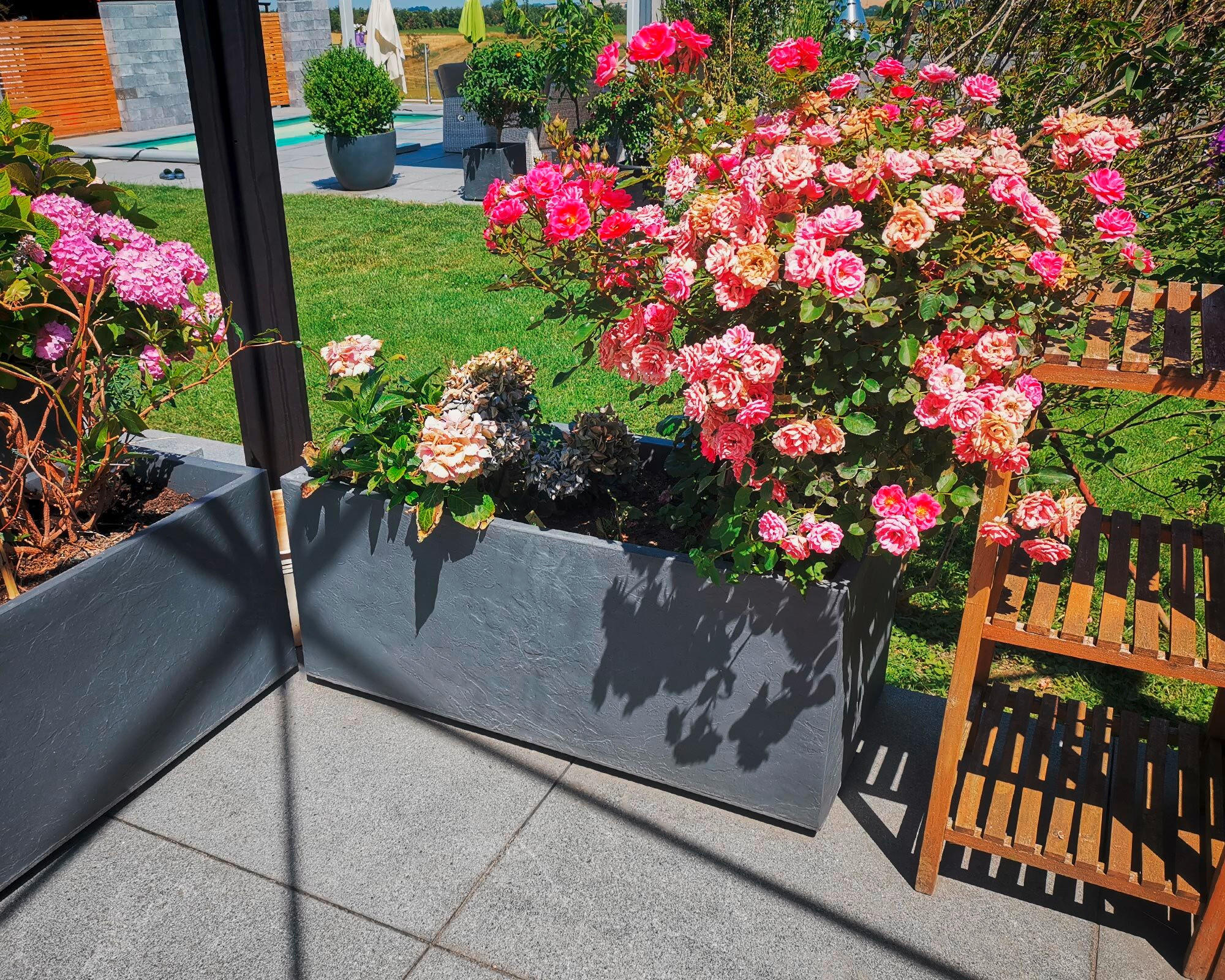 BLUMENKASTEN  - Grau, Basics, Kunststoff (100/43/40cm)