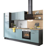 KÜCHENBLOCK 290 cm   in Graphitfarben, Eichefarben, Hellgrün  - Edelstahlfarben/Eichefarben, Design, Holzwerkstoff/Metall (290cm) - Xora