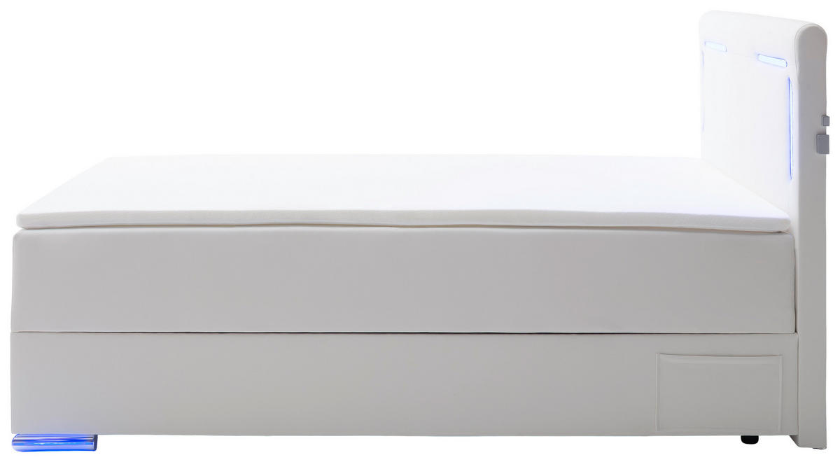 BOXSPRINGOVÁ POSTEĽ, 120/200 cm biela - biela/strieborná, Design, textil/plast (120/200cm) - Xora