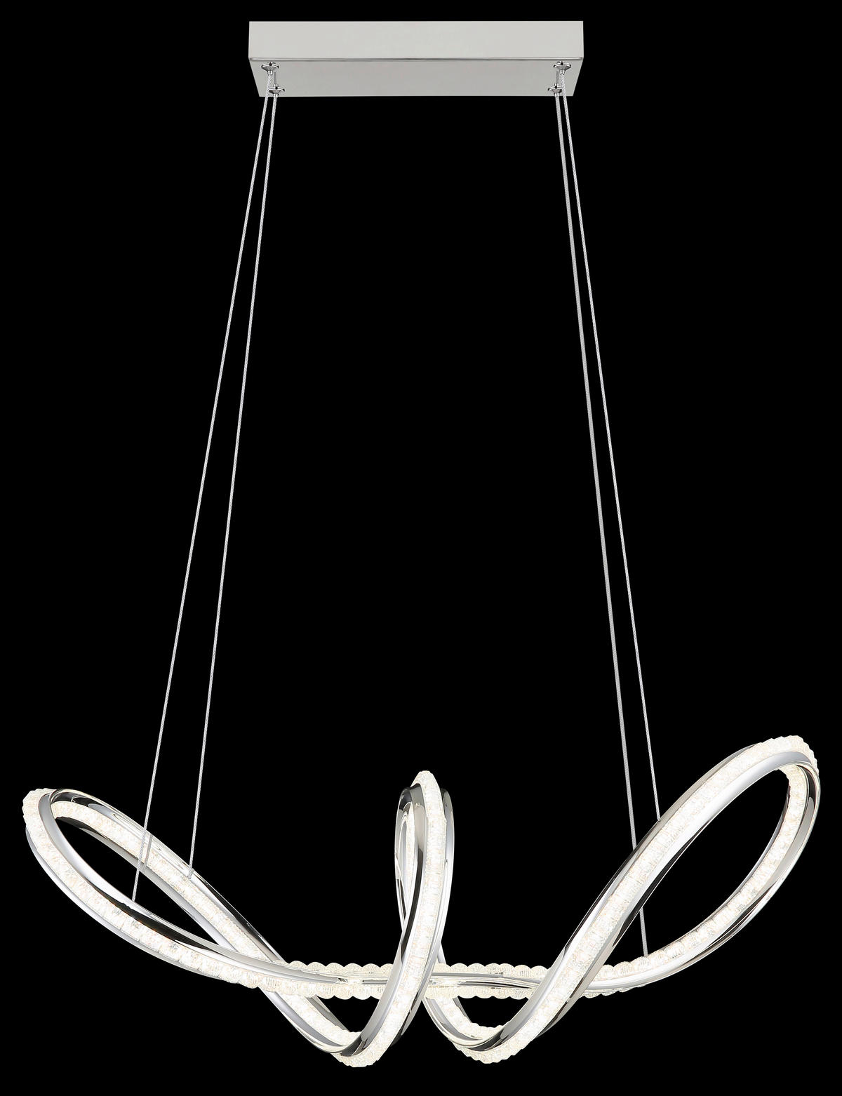 LED-HÄNGELEUCHTE 60/28/120 cm  - Klar/Chromfarben, Design, Kunststoff/Metall (60/28/120cm) - Globo